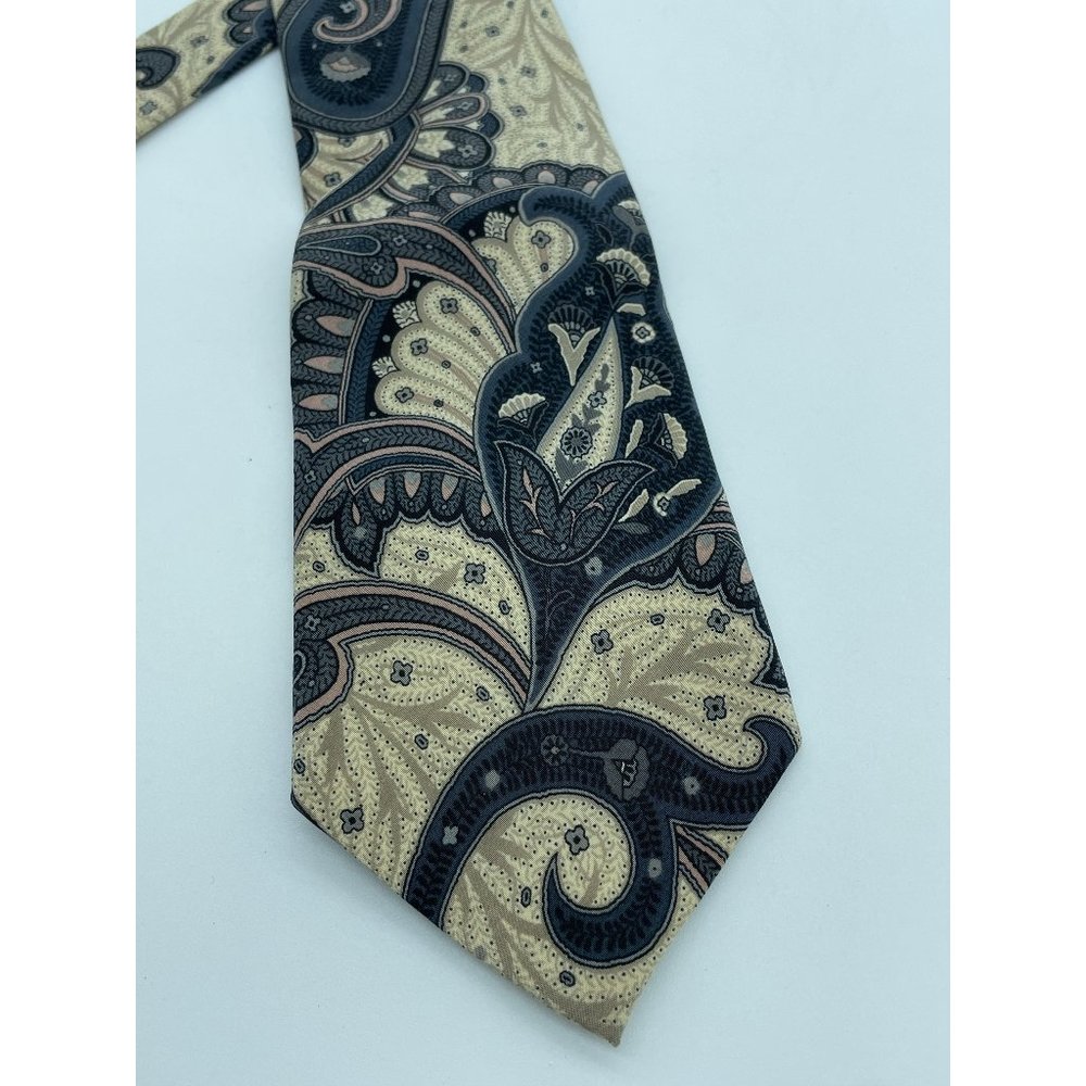 Vintage Silk Bella Nova Blue Paisley Tie